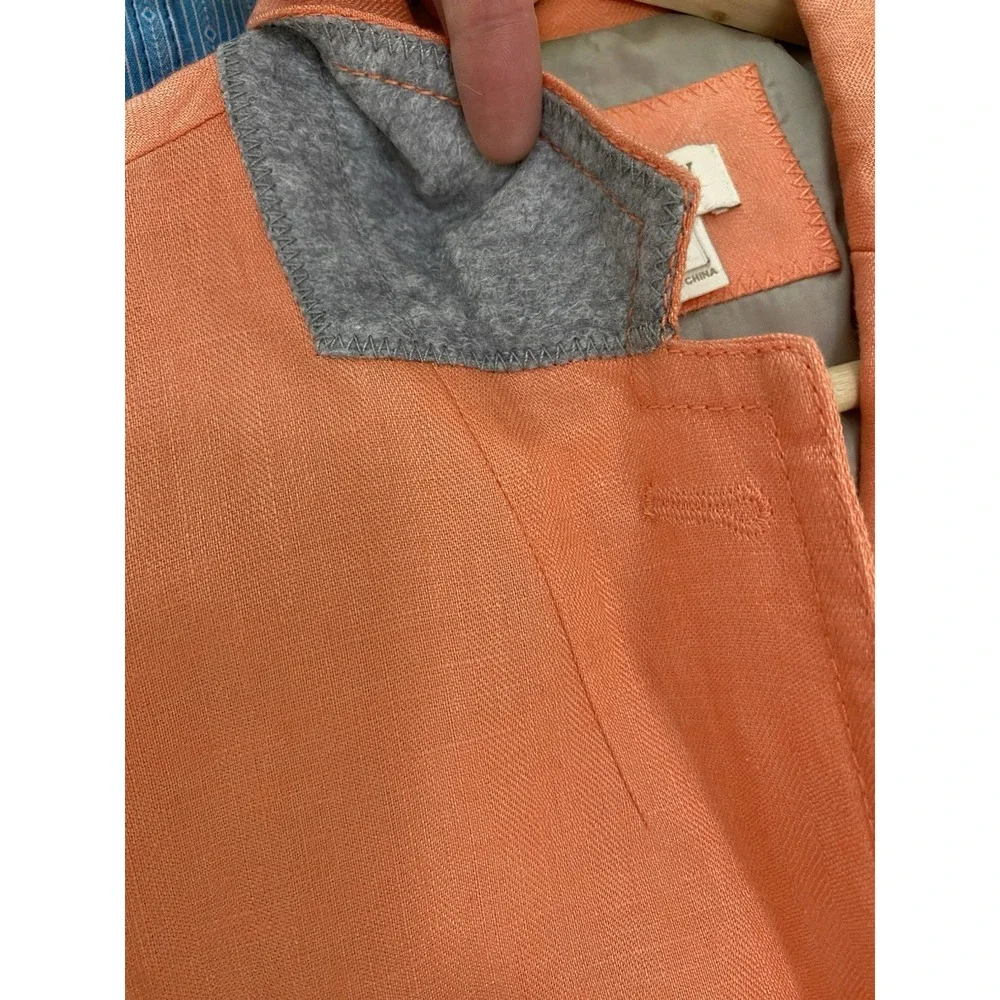 J. Crew Women's 6 Peach Lined 100% Linen 2 Button Blazer Jacket